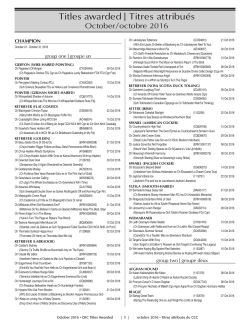 Titles awarded | Titres attribu&eacute;s Titles awarded | Titres attribu&eacute;s