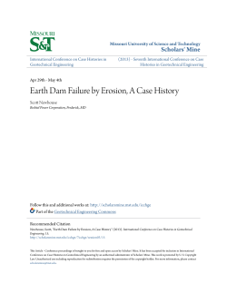 Earth Dam Failure by Erosion, A Case History