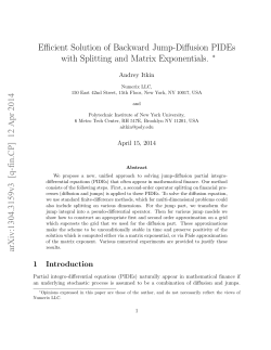 Efficient Solution of Backward Jump-Diffusion