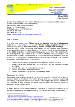 FORM FOR MAKING A SPECIFIC COMPLAINT UNDER THE OECD