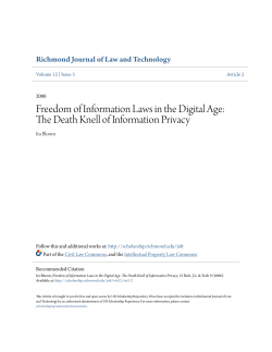 Freedom of Information Laws in the Digital Age: The Death Knell of