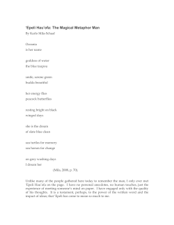 `Epeli Hau`ofa: The Magical Metaphor Man`