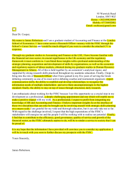 James Robertson cover letter