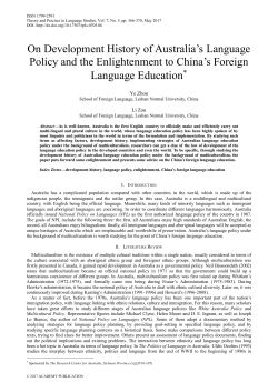On Development History of Australia`s Language Policy and the