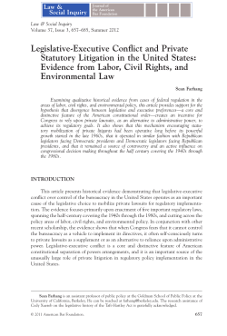 Legislative-Executive Conflict and Private Statutory Litigation in the