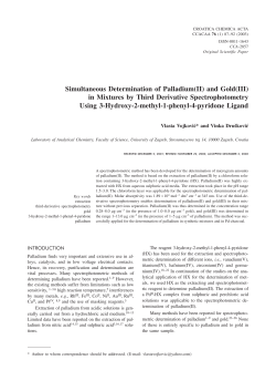 Simultaneous Determination of Palladium(II) and Gold(III) in