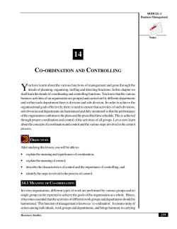 CO-ORDINATION AND CONTROLLING