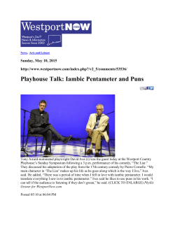 Playhouse Talk: Iambic Pentameter and Puns