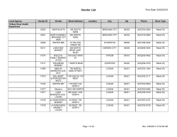 Vendor List