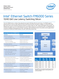 Intel&reg; Ethernet Switch FM6000 Series Product Brief