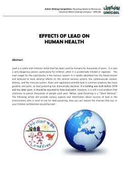 effects of lead on human health