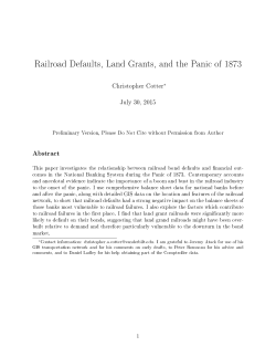 Railroad Defaults, Land Grants, and the Panic of 1873