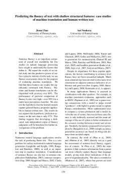 Predicting the Fluency of Text with Shallow Structural Features