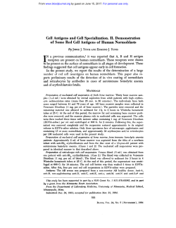 Cell Antigens and Cell Specialization. H