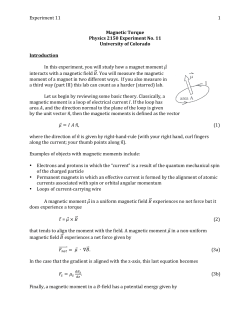 Magnetic Torque - University of Colorado Boulder