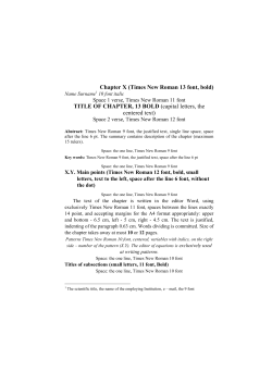 Chapter X (Times New Roman 13 font, bold)