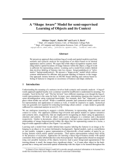 A ``Shape Aware`` Model for semi-supervised Learning of Objects
