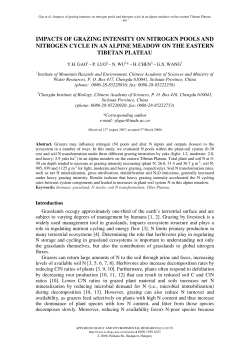 IMPACTS OF GRAZING INTENSITY ON NITROGEN POOLS AND