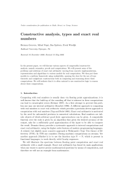 Constructive analysis, types and exact real numbers