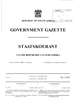Local Government: Municipal Structures Amendment Act [No. 33 of