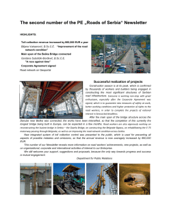 The second number of the PE „Roads of Serbia