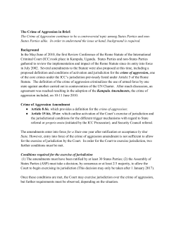 The Crime of Aggression in Brief
