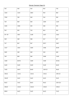 Olympic Champion Stage 4 A 3x2 4x2 5x2 6x2 7x2 12x3 11x3 10x3