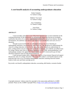 A cost-benefit analysis of accounting undergraduate education