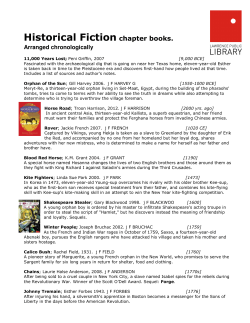 Historical Fiction chapter books.