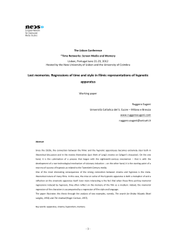 Lost memories. Regressions of time and style in filmic