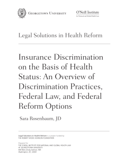 Insurance Discrimination on the Basis of Health
