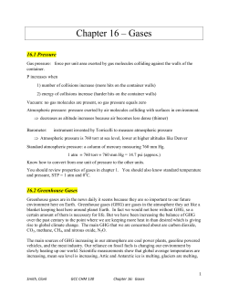 Chapter 16 – Gases