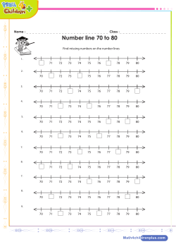 Number line 70 to 80 - Math 4 Children Plus
