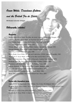 Oscar Wilde, Decadence Culture, de, Decadence Culture, de