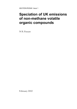 Speciation of UK emissions of non-methane volatile organic - UK-Air