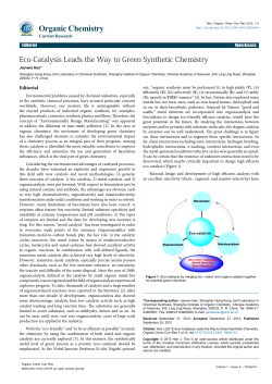 Eco-Catalysis Leads the Way to Green Synthetic Chemistry