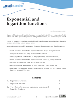 Exponential and logarithm functions