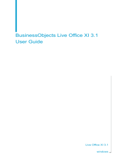 BusinessObjects Live Office XI 3.1 User Guide