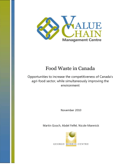 Food Waste in Canada - Value Chain Management International Inc.