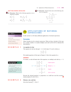 7.8 Applications of Rational Expressions