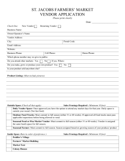 st. jacobs farmers` market vendor application