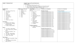 English 7, Marking Period 1 English 7 Topic and Essential Question