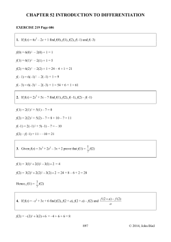 CHAPTER 52 INTRODUCTION TO DIFFERENTIATION