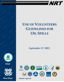 Use Of Volunteers Guidelines For Oil Spills (2012)