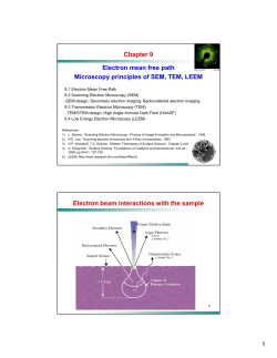1 Chapter 9 Electron mean free path Microscopy