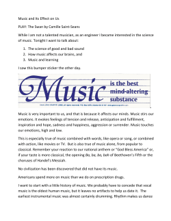 Music and Its Effect on Us PLAY: The Swan by Camille Saint