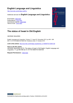 The status of hw&aelig;t in Old English
