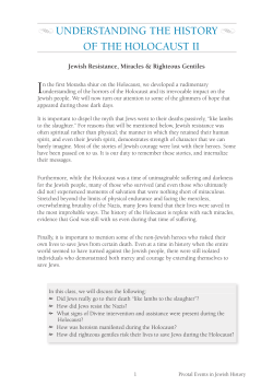 Understanding the History of the Holocaust II