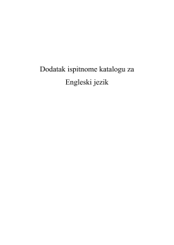 Dodatak ispitnome katalogu za