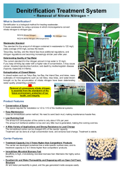 Denitrification Treatment System &minus; Removal of Nitrate Nitrogen